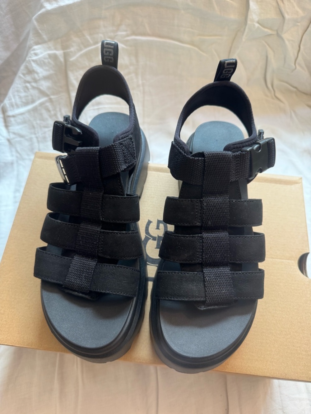 NWT UGG Cora Platform Sandals in Black - Picture 3 of 10